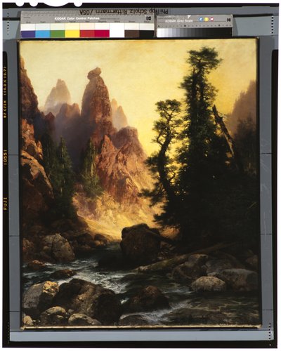 Below the Towers of Tower Falls, Yellowstone Park, 1909 by Thomas Moran